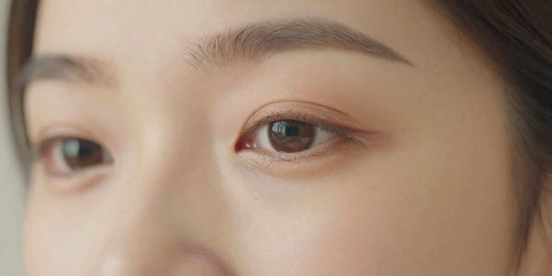 Close-up of a calm, healthy under-eye area
