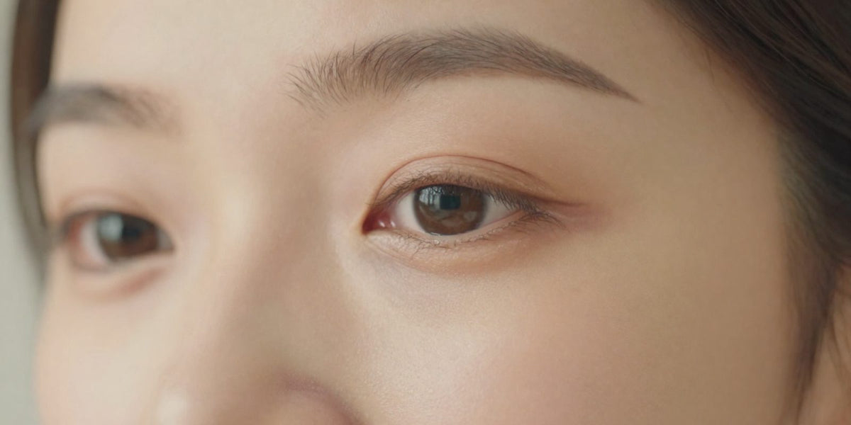 Close-up of a calm, healthy under-eye area