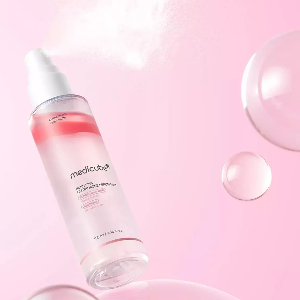Medicube PDRN Pink Glutathione Serum Mist with salmon PDRN, glutathione and seven peptides