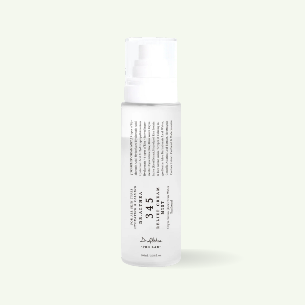 Dr. Althea 345 Relief Cream Mist 60ml bottle, 345 Relief Cream Mist soothing hydrating spray